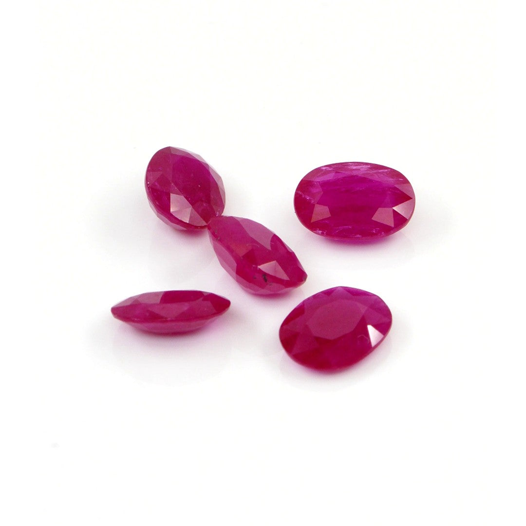 Natural Untreated Mozambique Ruby Calibrated Ovals | 5x7mm & 6x8mm