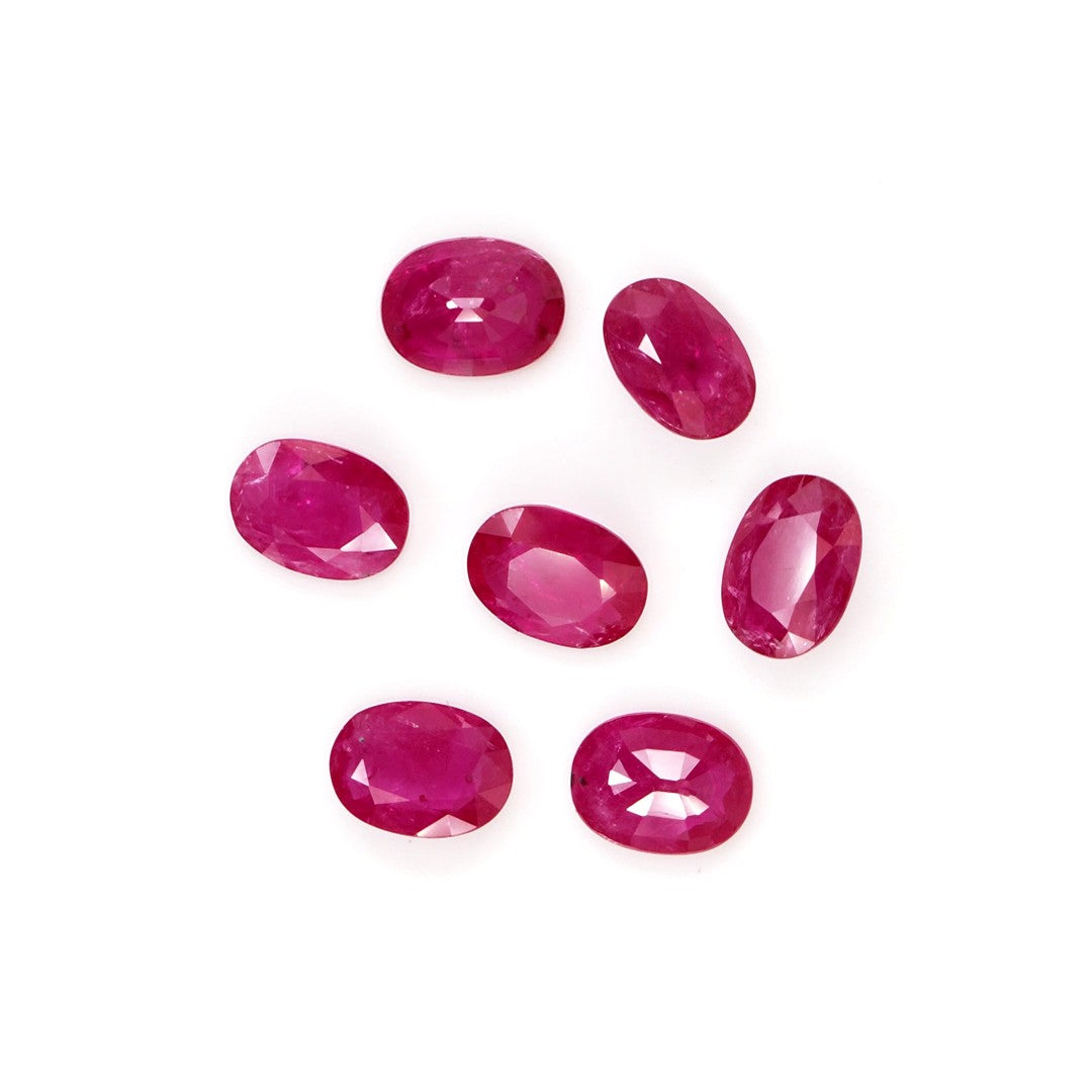 Natural Untreated Mozambique Ruby Calibrated Ovals | 5x7mm & 6x8mm