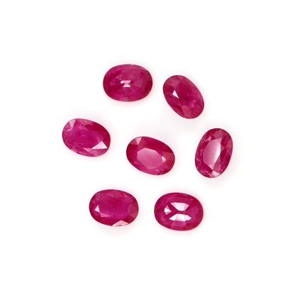 Natural Untreated Mozambique Ruby Calibrated Ovals | 5x7mm & 6x8mm