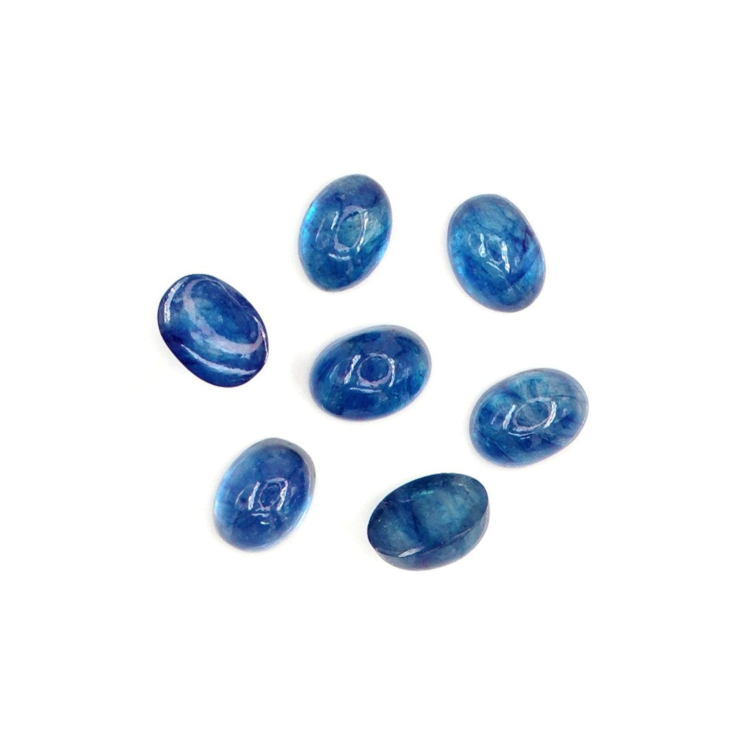 Natural Bangkok Blue Sapphire Calibrated Cabochon Ovals | 5x7mm & 6x8mm