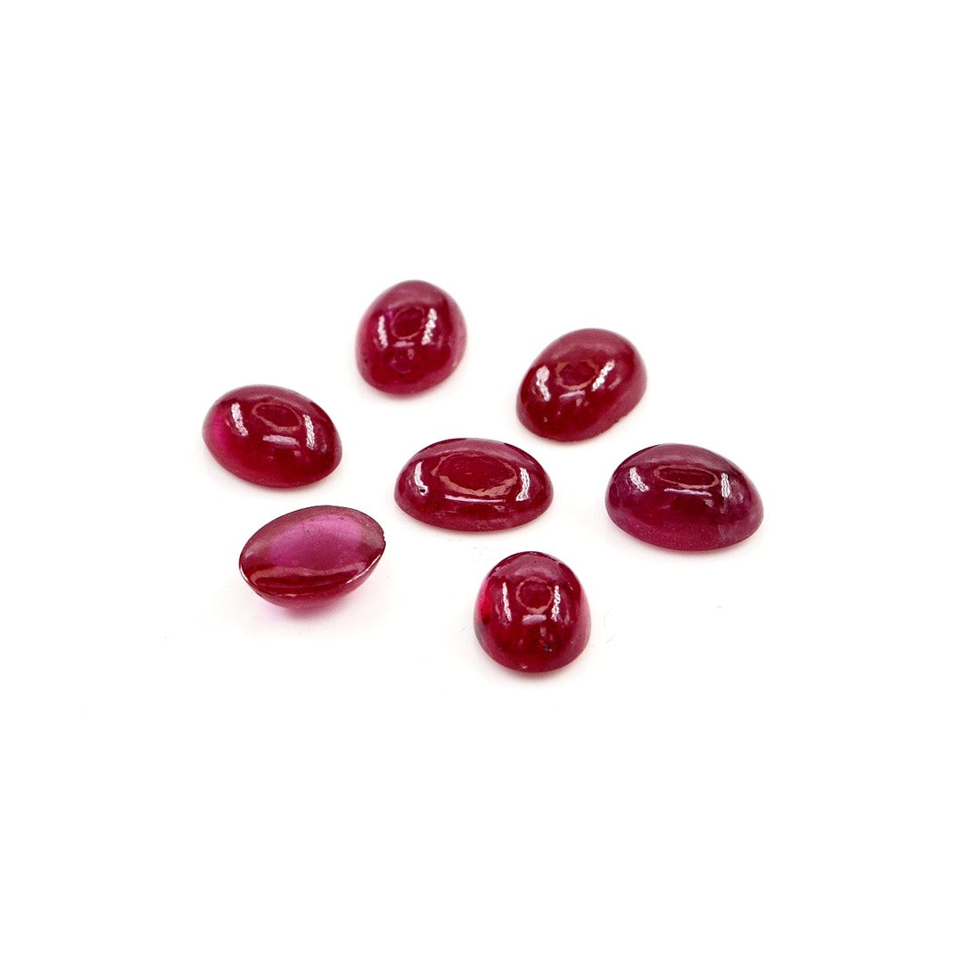 Natural Bangkok Ruby Calibrated Cabochon Ovals | 5x7mm & 6x8mm