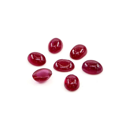 Natural Bangkok Ruby Calibrated Cabochon Ovals | 5x7mm & 6x8mm
