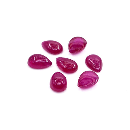 Natural Bangkok Ruby Calibrated Cabochon Pears | 5x7mm & 6x8mm
