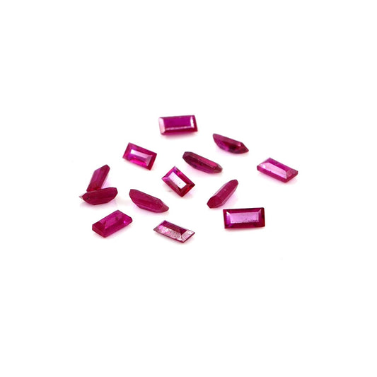 Natural Untreated Mozambique Ruby Calibrated Baguettes | 1.5x3mm & 2x4mm