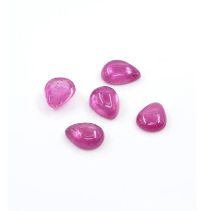 Natural Bangkok Ruby Calibrated Cabochon Pears | 5x7mm & 6x8mm