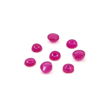 Natural Bangkok Ruby Calibrated Cabochon Rounds | 3mm & 3.5mm