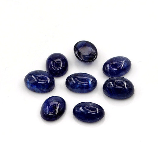 Natural Bangkok Blue Sapphire Calibrated Cabochon Ovals | 5x7mm & 6x8mm