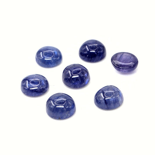 Natural Bangkok Blue Sapphire Calibrated Cabochon Rounds | 5mm & 6mm
