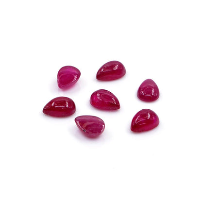 Natural Bangkok Ruby Calibrated Cabochon Pears | 3x5mm & 4x6mm