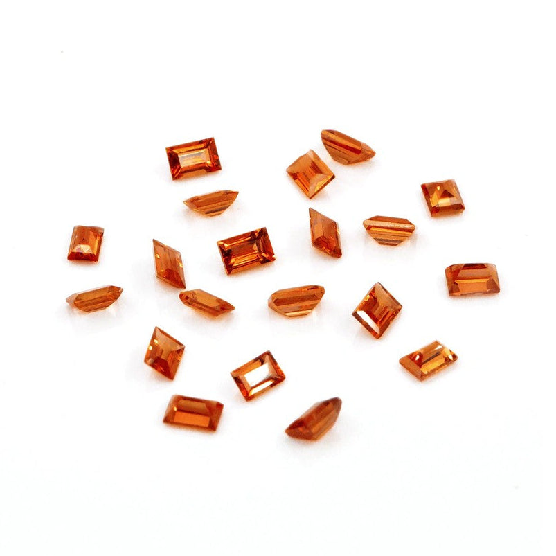 Natural Untreated Orange Sapphire Calibrated Baguettes | 3x4mm & 4x5mm