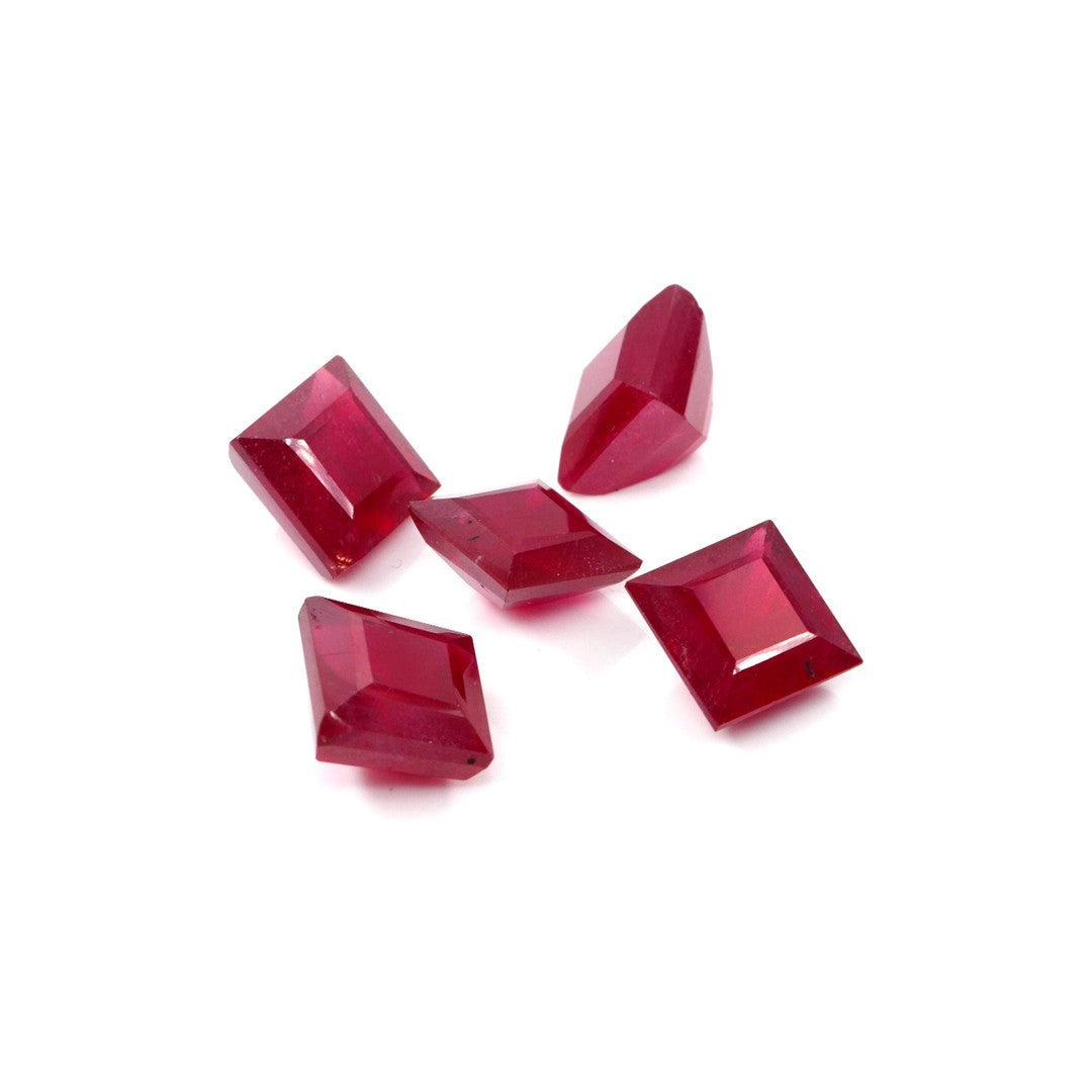 Natural Bangkok Ruby Calibrated Squares | 6mm & 7mm