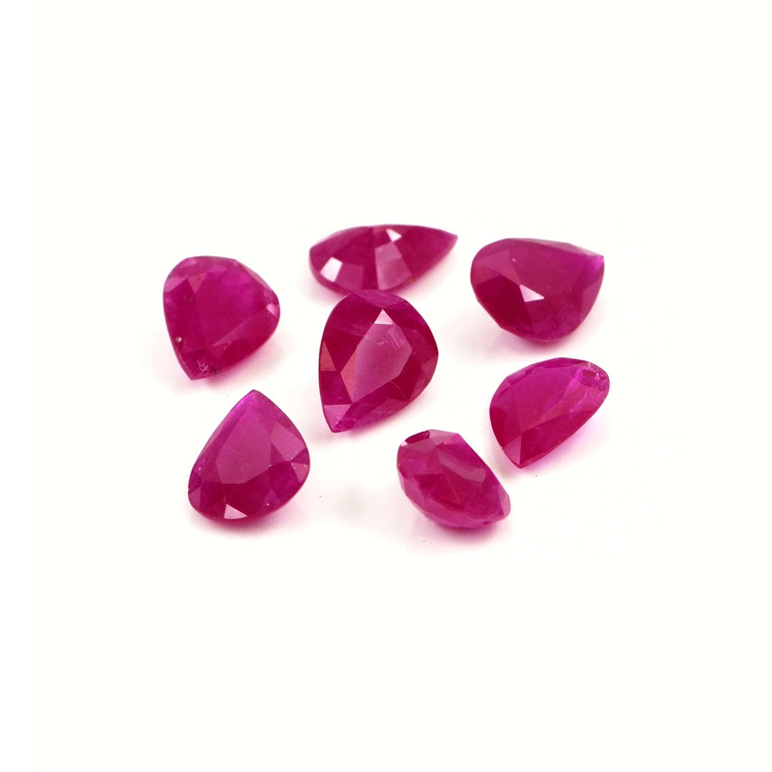 Natural Untreated Mozambique Ruby Calibrated Pears | 5x7mm & 6x8mm
