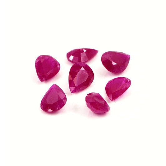 Natural Untreated Mozambique Ruby Calibrated Pears | 5x7mm & 6x8mm