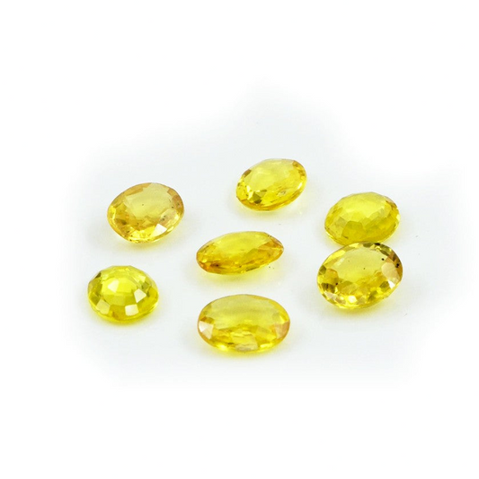 Natural Untreated Yellow Sapphire Calibrated Ovals | 3x4mm & 4x5mm