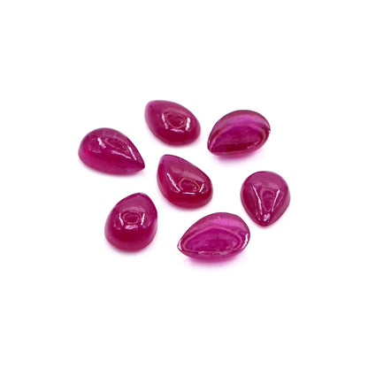 Natural Bangkok Ruby Calibrated Cabochon Pears | 5x7mm & 6x8mm