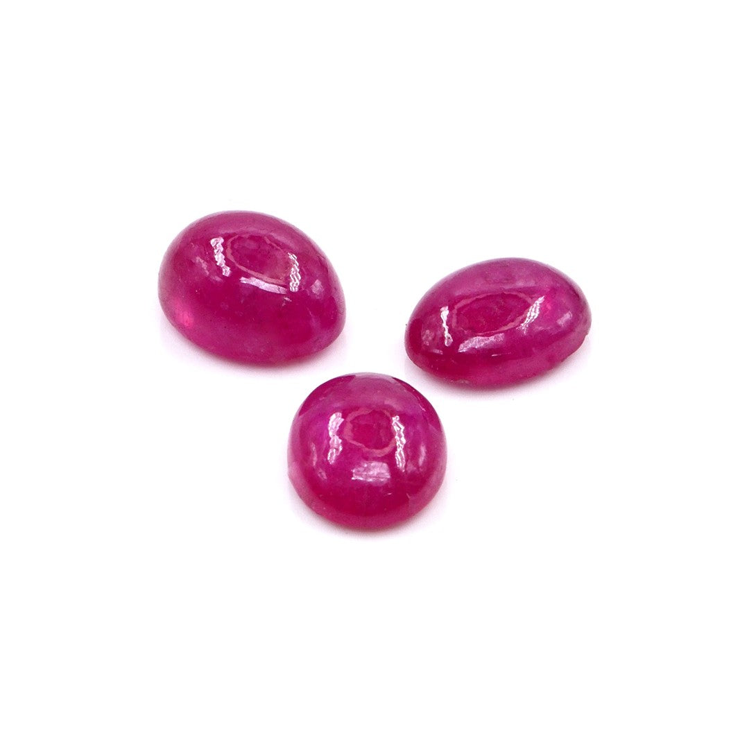 Natural Bangkok Ruby Calibrated Cabochon Ovals | 7x9mm & 8x10mm