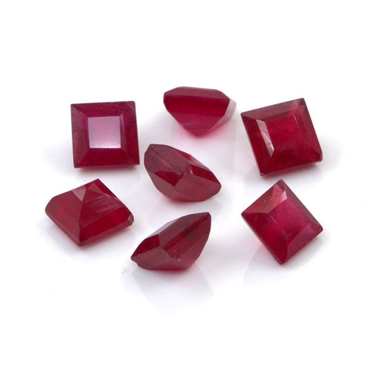 Natural Bangkok Ruby Calibrated Squares | 3mm & 3.5mm