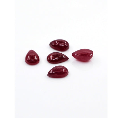 Natural Bangkok Ruby Calibrated Cabochon Pears | 6x9mm & 7x10mm
