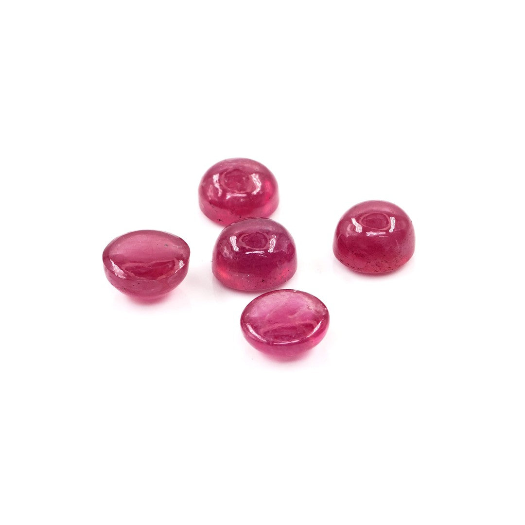 Natural Bangkok Ruby Calibrated Cabochon Rounds | 9mm & 10mm