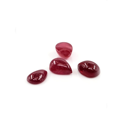 Natural Bangkok Ruby Calibrated Cabochon Pears | 6x9mm & 7x10mm