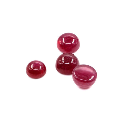 Natural Bangkok Ruby Calibrated Cabochon Rounds | 11mm & 12mm
