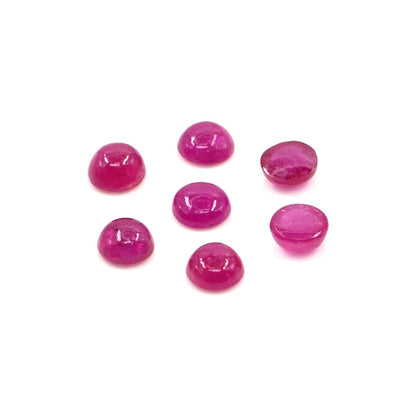 Natural Bangkok Ruby Calibrated Cabochon Rounds | 4mm & 4.5mm