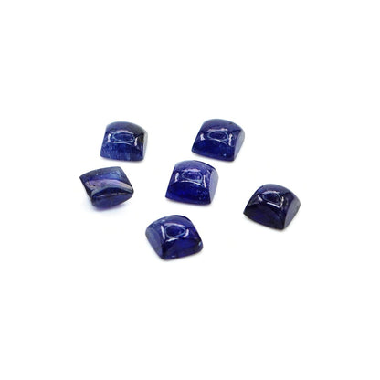 Natural Bangkok Blue Sapphire Calibrated Cabochon Squares | 5mm & 6mm