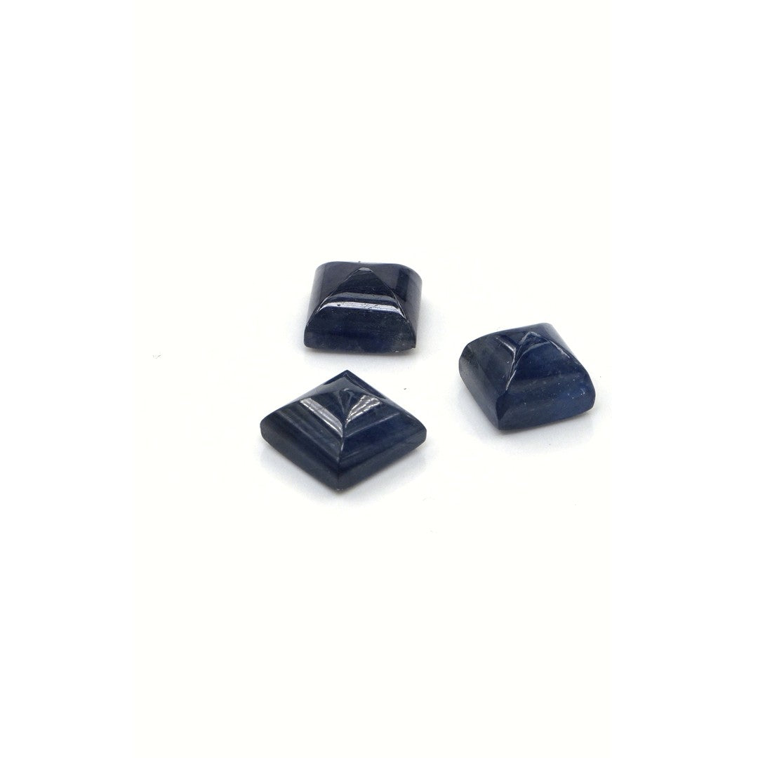 Natural Bangkok Blue Sapphire Calibrated Cabochon Squares | 9mm & 10mm