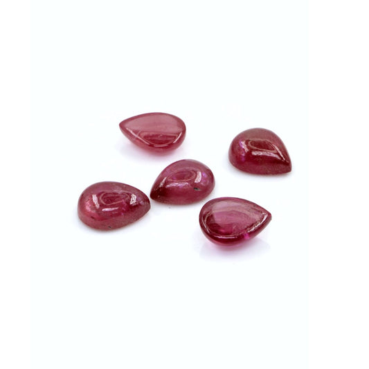 Natural Bangkok Ruby Calibrated Cabochon Pears | 7x9mm & 8x10mm