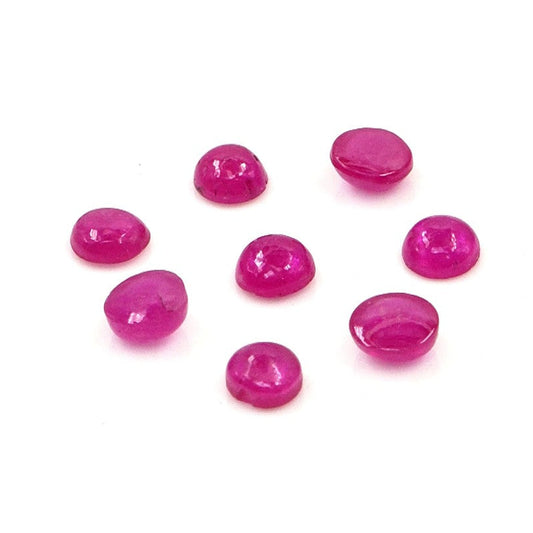 Natural Bangkok Ruby Calibrated Cabochon Rounds | 3mm & 3.5mm