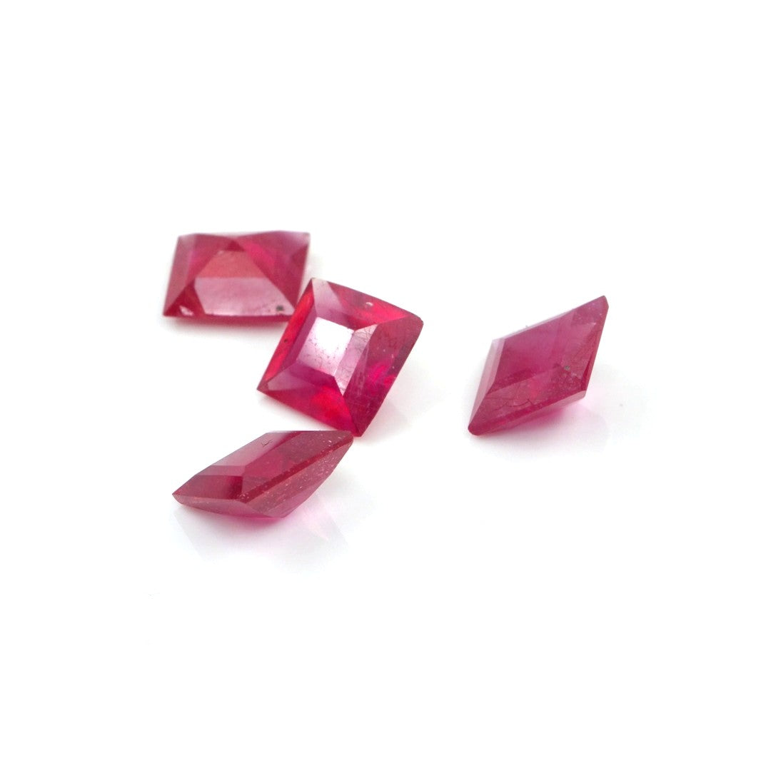 Natural Bangkok Ruby Calibrated Squares | 4mm & 5mm