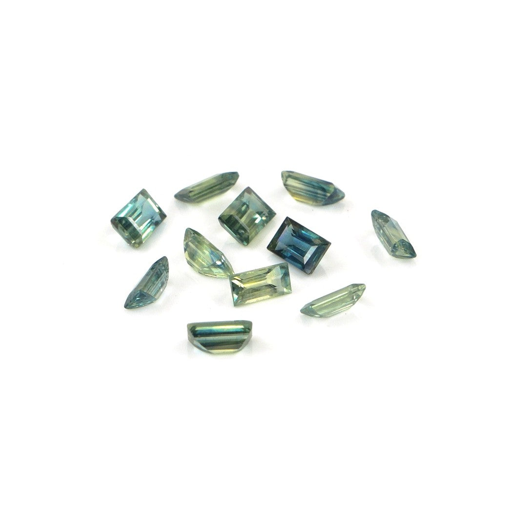 Natural Untreated Teal Sapphire Calibrated Baguettes | 2x3mm & 2x4mm