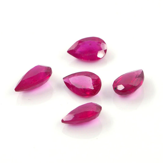 Natural Bangkok Ruby Calibrated Pears | 6x9mm & 7x10mm
