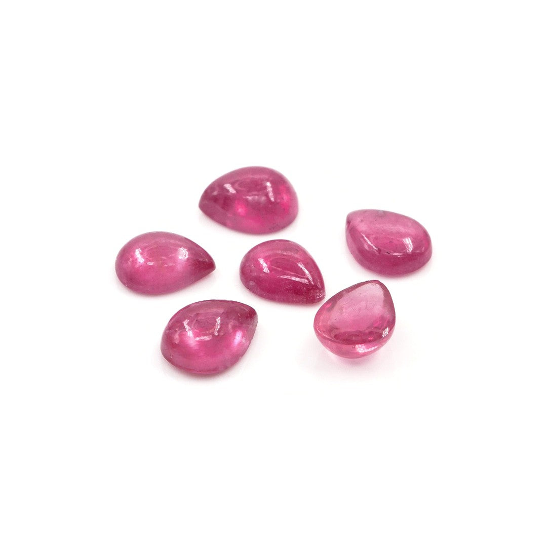 Natural Bangkok Ruby Calibrated Cabochon Pears | 5x7mm & 6x8mm