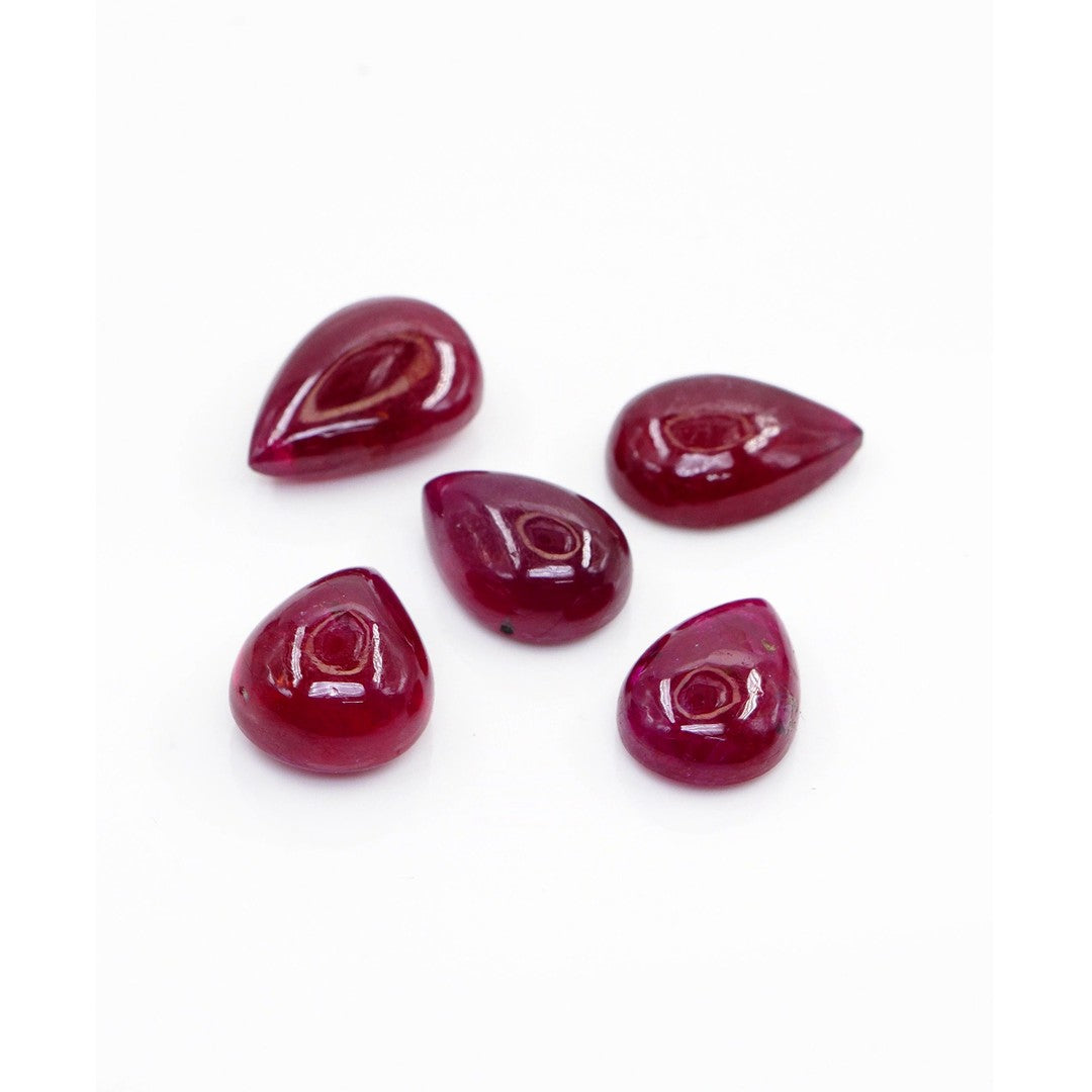 Natural Bangkok Ruby Calibrated Cabochon Pears | 9x13mm & 10x14mm