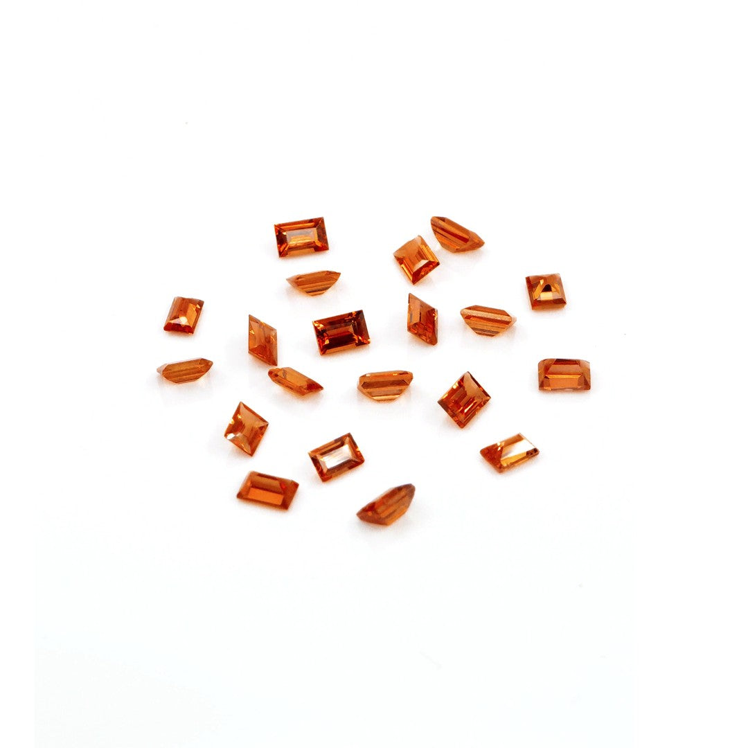 Natural Untreated Orange Sapphire Calibrated Baguettes | 3x4mm & 4x5mm