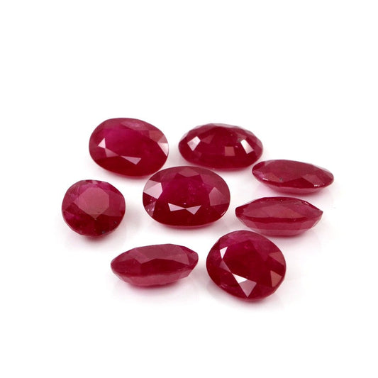 Natural Untreated Mozambique Ruby Calibrated Ovals | 5x7mm & 6x8mm