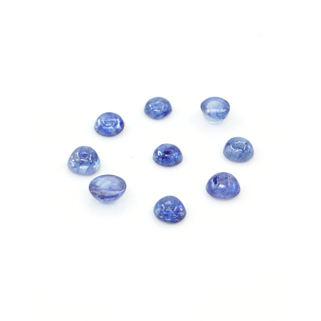 Natural Bangkok Blue Sapphire Calibrated Cabochon Rounds | 3mm & 3.5mm