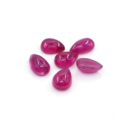 Natural Bangkok Ruby Calibrated Cabochon Pears | 5x7mm & 6x8mm
