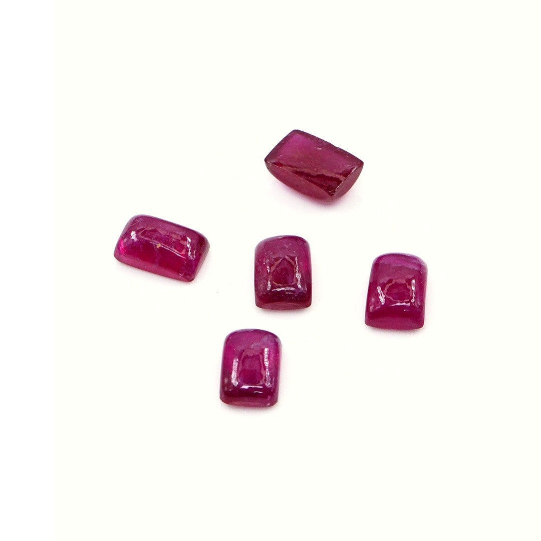 Natural Bangkok Ruby Calibrated Cabochon Long Cushions | 3x5mm & 4x6mm