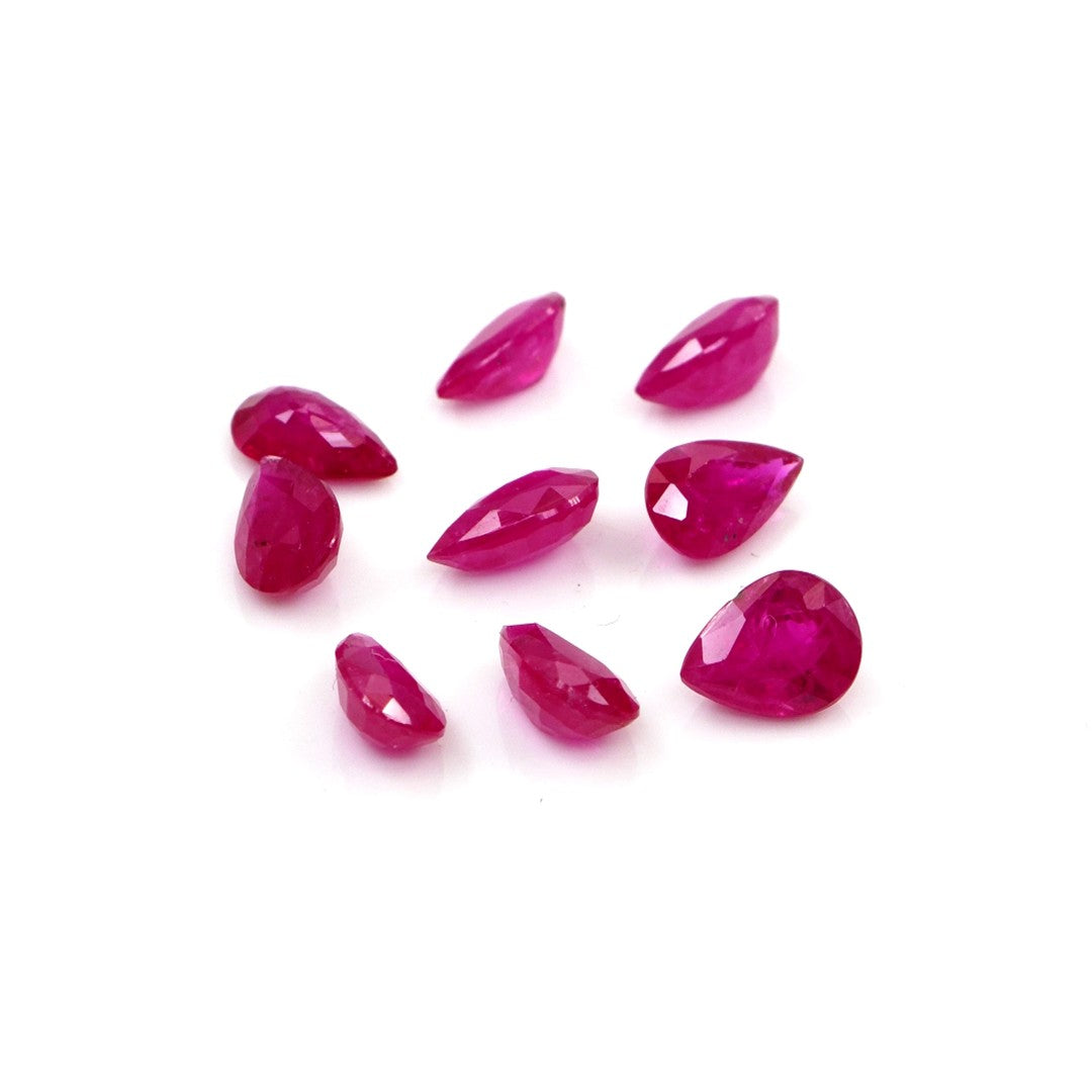 Natural Untreated Mozambique Ruby Calibrated Pears | 3x5mm & 4x6mm