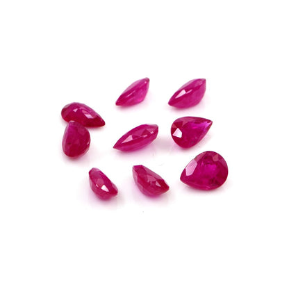 Natural Untreated Mozambique Ruby Calibrated Pears | 3x5mm & 4x6mm