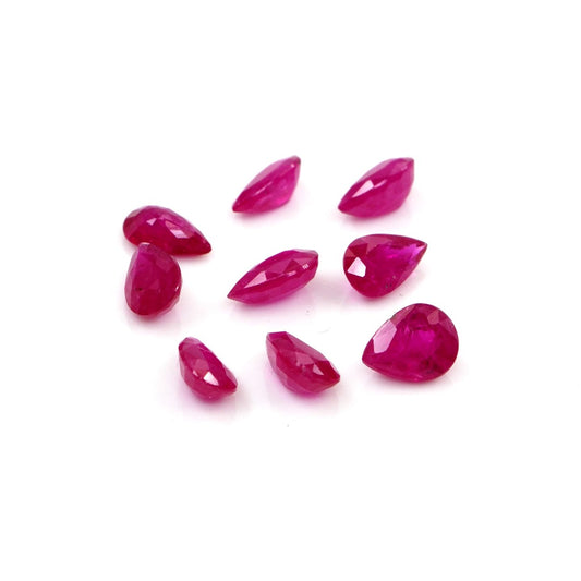 Natural Untreated Mozambique Ruby Calibrated Pears | 3x5mm & 4x6mm