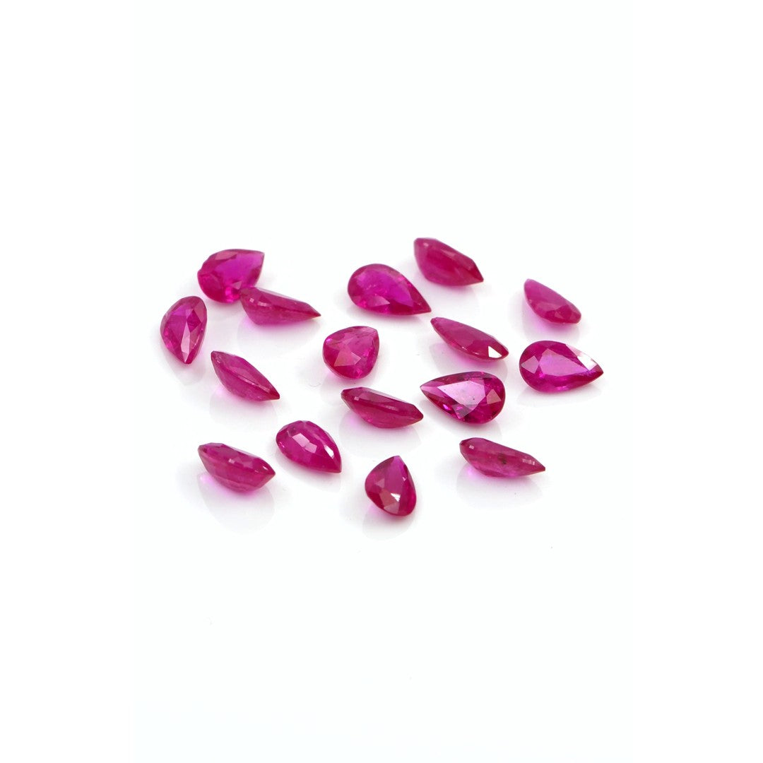 Natural Untreated Mozambique Ruby Calibrated Pears | 3x5mm & 4x6mm