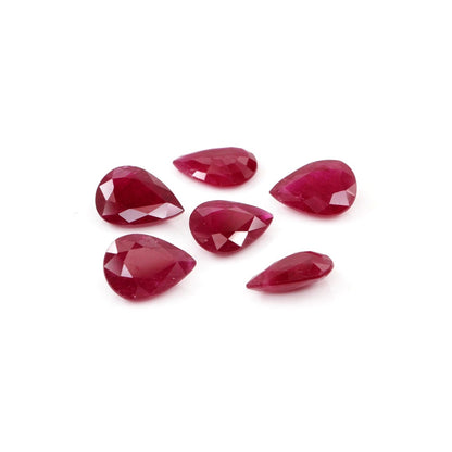 Natural Untreated Mozambique Ruby Calibrated Pears | 5x7mm & 6x8mm