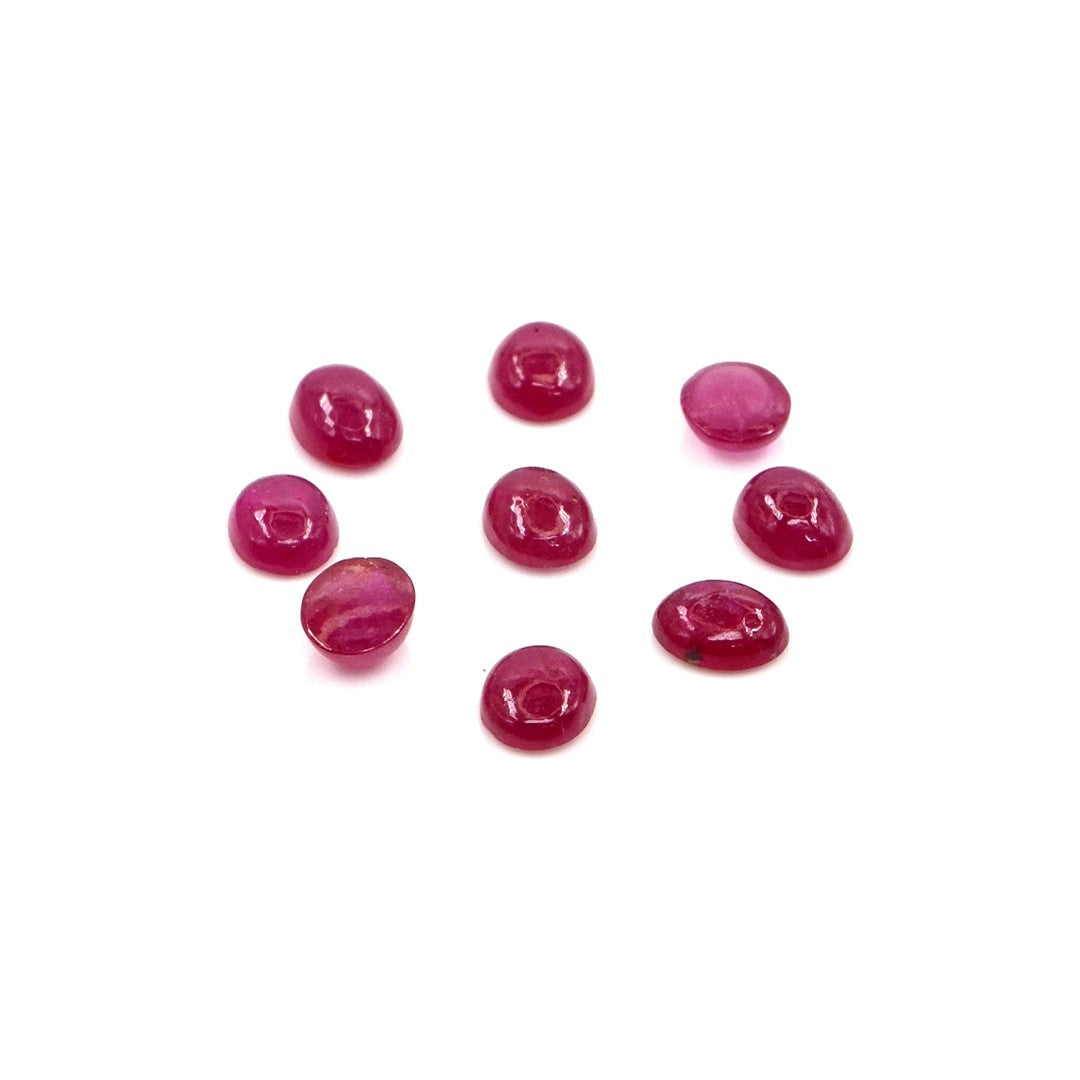 Natural Bangkok Ruby Calibrated Cabochon Ovals | 3x4mm & 4x5mm