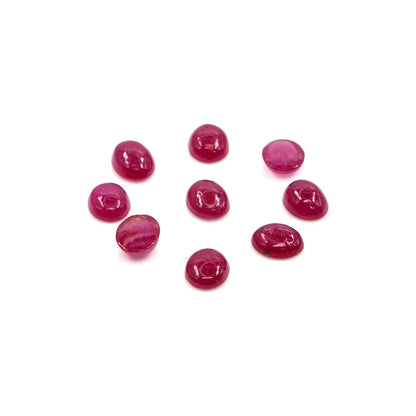Natural Bangkok Ruby Calibrated Cabochon Ovals | 3x4mm & 4x5mm