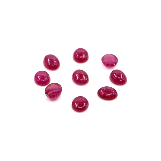 Natural Bangkok Ruby Calibrated Cabochon Ovals | 3x4mm & 4x5mm