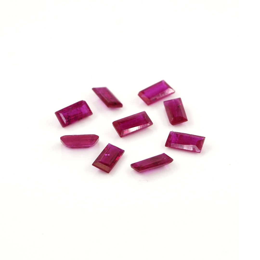 Natural Untreated Mozambique Ruby Calibrated Baguettes | 2x4mm & 2.5x5mm