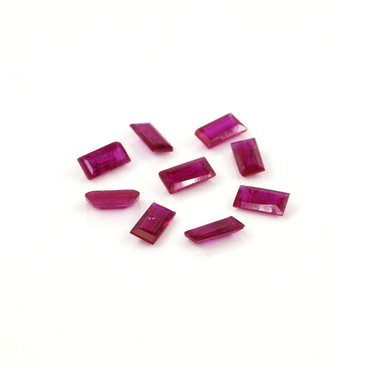 Natural Untreated Mozambique Ruby Calibrated Baguettes | 2x4mm & 2.5x5mm